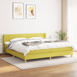 vidaXL Boxspringbett mit Matratze Grün 200x200 cm Stoff