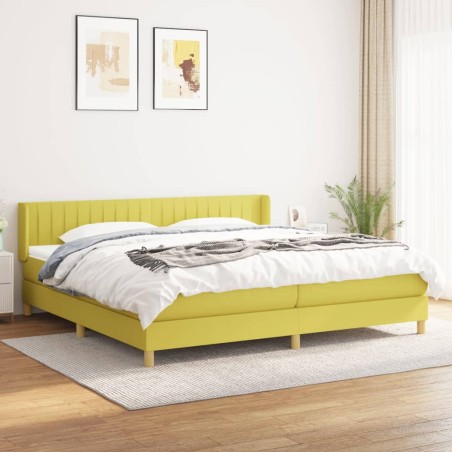 vidaXL Boxspringbett mit Matratze Grün 200x200 cm Stoff