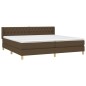 vidaXL Boxspringbett mit Matratze Dunkelbraun 200x200 cm Stoff vidaXL Boxspringbett mit Matratze Dunkelbraun 200x200 cm Stoff