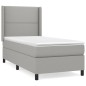 vidaXL Boxspringbett mit Matratze Hellgrau 80x200 cm Stoff vidaXL Boxspringbett mit Matratze Hellgrau 80x200 cm Stoff