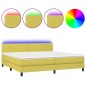 vidaXL Boxspringbett mit Matratze & LED Grün 200x200 cm Stoff vidaXL Boxspringbett mit Matratze & LED Grün 200x200 cm Stoff