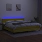 vidaXL Boxspringbett mit Matratze & LED Grün 200x200 cm Stoff vidaXL Boxspringbett mit Matratze & LED Grün 200x200 cm Stoff