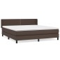 vidaXL Boxspringbett mit Matratze Braun 180x200 cm Kunstleder vidaXL Boxspringbett mit Matratze Braun 180x200 cm Kunstleder