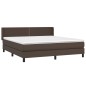 vidaXL Boxspringbett mit Matratze Braun 180x200 cm Kunstleder vidaXL Boxspringbett mit Matratze Braun 180x200 cm Kunstleder