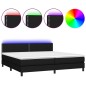 vidaXL Boxspringbett mit Matratze & LED Schwarz 200x200 cm Stoff vidaXL Boxspringbett mit Matratze & LED Schwarz 200x200 cm Stoff