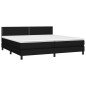 vidaXL Boxspringbett mit Matratze & LED Schwarz 200x200 cm Stoff vidaXL Boxspringbett mit Matratze & LED Schwarz 200x200 cm Stoff