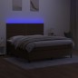 vidaXL Boxspringbett mit Matratze & LED Dunkelbraun 180x200 cm Stoff vidaXL Boxspringbett mit Matratze & LED Dunkelbraun 180x200 cm Stoff