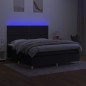 vidaXL Boxspringbett mit Matratze & LED Schwarz 180x200 cm Stoff vidaXL Boxspringbett mit Matratze & LED Schwarz 180x200 cm Stoff