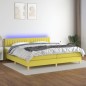 vidaXL Boxspringbett mit Matratze & LED Grün 200x200 cm Stoff vidaXL Boxspringbett mit Matratze & LED Grün 200x200 cm Stoff
