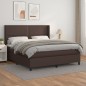 vidaXL Boxspringbett mit Matratze Braun 180x200 cm Kunstleder vidaXL Boxspringbett mit Matratze Braun 180x200 cm Kunstleder