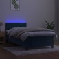vidaXL Boxspringbett mit Matratze & LED Dunkelblau 80x200 cm Samt vidaXL Boxspringbett mit Matratze & LED Dunkelblau 80x200 cm Samt