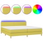 vidaXL Boxspringbett mit Matratze & LED Grün 200x200 cm Stoff vidaXL Boxspringbett mit Matratze & LED Grün 200x200 cm Stoff