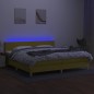 vidaXL Boxspringbett mit Matratze & LED Grün 200x200 cm Stoff vidaXL Boxspringbett mit Matratze & LED Grün 200x200 cm Stoff