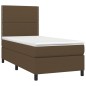 vidaXL Boxspringbett mit Matratze & LED Dunkelbraun 80x200 cm Stoff vidaXL Boxspringbett mit Matratze & LED Dunkelbraun 80x200 cm Stoff