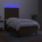 vidaXL Boxspringbett mit Matratze & LED Dunkelbraun 80x200 cm Stoff vidaXL Boxspringbett mit Matratze & LED Dunkelbraun 80x200 cm Stoff