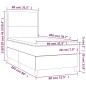vidaXL Boxspringbett mit Matratze & LED Dunkelbraun 80x200 cm Stoff vidaXL Boxspringbett mit Matratze & LED Dunkelbraun 80x200 cm Stoff