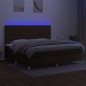 vidaXL Boxspringbett mit Matratze & LED Dunkelbraun 200x200 cm Stoff vidaXL Boxspringbett mit Matratze & LED Dunkelbraun 200x200 cm Stoff