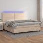 vidaXL Boxspringbett mit Matratze & LED Cappuccino-Braun 200x200cm vidaXL Boxspringbett mit Matratze & LED Cappuccino-Braun 200x200cm