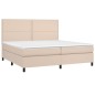 vidaXL Boxspringbett mit Matratze & LED Cappuccino-Braun 200x200cm vidaXL Boxspringbett mit Matratze & LED Cappuccino-Braun 200x200cm