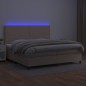 vidaXL Boxspringbett mit Matratze & LED Cappuccino-Braun 200x200cm vidaXL Boxspringbett mit Matratze & LED Cappuccino-Braun 200x200cm