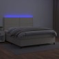 vidaXL Boxspringbett mit Matratze & LED Creme 180x200 cm Kunstleder vidaXL Boxspringbett mit Matratze & LED Creme 180x200 cm Kunstleder
