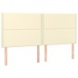 vidaXL Boxspringbett mit Matratze & LED Creme 180x200 cm Kunstleder vidaXL Boxspringbett mit Matratze & LED Creme 180x200 cm Kunstleder