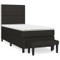 vidaXL Boxspringbett mit Matratze Schwarz 90x190 cm Stoff vidaXL Boxspringbett mit Matratze Schwarz 90x190 cm Stoff