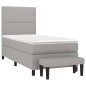vidaXL Boxspringbett mit Matratze Hellgrau 90x200 cm Stoff vidaXL Boxspringbett mit Matratze Hellgrau 90x200 cm Stoff