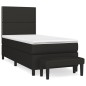 vidaXL Boxspringbett mit Matratze Schwarz 90x200 cm Stoff vidaXL Boxspringbett mit Matratze Schwarz 90x200 cm Stoff