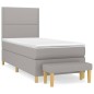 vidaXL Boxspringbett mit Matratze Hellgrau 80x200 cm Stoff vidaXL Boxspringbett mit Matratze Hellgrau 80x200 cm Stoff