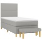 vidaXL Boxspringbett mit Matratze Hellgrau 80x200 cm Stoff vidaXL Boxspringbett mit Matratze Hellgrau 80x200 cm Stoff