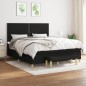 vidaXL Boxspringbett mit Matratze Schwarz 180x200 cm Stoff vidaXL Boxspringbett mit Matratze Schwarz 180x200 cm Stoff