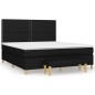 vidaXL Boxspringbett mit Matratze Schwarz 180x200 cm Stoff vidaXL Boxspringbett mit Matratze Schwarz 180x200 cm Stoff