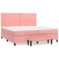 vidaXL Boxspringbett mit Matratze Rosa 200x200 cm Samt vidaXL Boxspringbett mit Matratze Rosa 200x200 cm Samt
