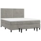 vidaXL Boxspringbett mit Matratze Hellgrau 160x200 cm Samt vidaXL Boxspringbett mit Matratze Hellgrau 160x200 cm Samt