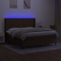 vidaXL Boxspringbett mit Matratze & LED Dunkelbraun 160x200 cm Stoff vidaXL Boxspringbett mit Matratze & LED Dunkelbraun 160x200 cm Stoff