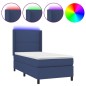 vidaXL Boxspringbett mit Matratze & LED Blau 90x190 cm Stoff vidaXL Boxspringbett mit Matratze & LED Blau 90x190 cm Stoff