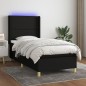 vidaXL Boxspringbett mit Matratze & LED Schwarz 90x190 cm Stoff vidaXL Boxspringbett mit Matratze & LED Schwarz 90x190 cm Stoff