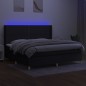 vidaXL Boxspringbett mit Matratze & LED Schwarz 200x200 cm Stoff vidaXL Boxspringbett mit Matratze & LED Schwarz 200x200 cm Stoff