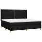 vidaXL Boxspringbett mit Matratze & LED Schwarz 200x200 cm Stoff vidaXL Boxspringbett mit Matratze & LED Schwarz 200x200 cm Stoff