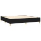 vidaXL Boxspringbett mit Matratze & LED Schwarz 200x200 cm Stoff vidaXL Boxspringbett mit Matratze & LED Schwarz 200x200 cm Stoff