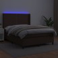 vidaXL Boxspringbett mit Matratze & LED Braun 140x200 cm Kunstleder vidaXL Boxspringbett mit Matratze & LED Braun 140x200 cm Kunstleder