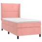 vidaXL Boxspringbett mit Matratze & LED Rosa 100x200 cm Samt vidaXL Boxspringbett mit Matratze & LED Rosa 100x200 cm Samt