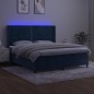 vidaXL Boxspringbett mit Matratze & LED Dunkelblau 160x200 cm Samt vidaXL Boxspringbett mit Matratze & LED Dunkelblau 160x200 cm Samt