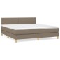 vidaXL Boxspringbett mit Matratze Taupe 160x200 cm Stoff vidaXL Boxspringbett mit Matratze Taupe 160x200 cm Stoff