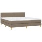 vidaXL Boxspringbett mit Matratze Taupe 160x200 cm Stoff vidaXL Boxspringbett mit Matratze Taupe 160x200 cm Stoff