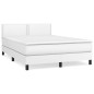 vidaXL Boxspringbett mit Matratze Weiß 140x190 cm Kunstleder vidaXL Boxspringbett mit Matratze Weiß 140x190 cm Kunstleder
