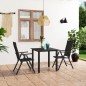 vidaXL 3-tlg. Garten-Essgruppe Schwarz vidaXL 3-tlg. Garten-Essgruppe Schwarz