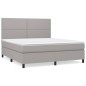 vidaXL Boxspringbett mit Matratze Hellgrau 160x200 cm Stoff vidaXL Boxspringbett mit Matratze Hellgrau 160x200 cm Stoff