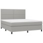 vidaXL Boxspringbett mit Matratze Hellgrau 160x200 cm Stoff vidaXL Boxspringbett mit Matratze Hellgrau 160x200 cm Stoff